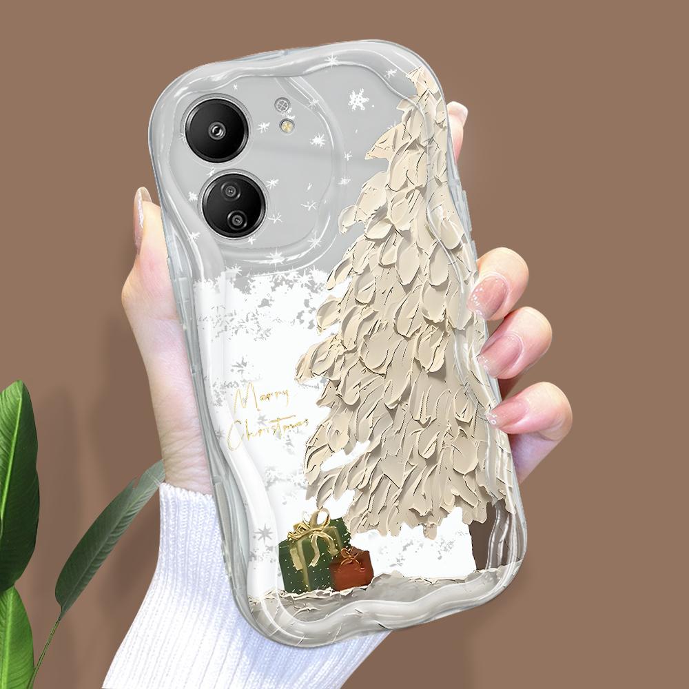 Roztomilý kreslený vzor krémová textura pouzdro vlnitý okraj měkký silikonový kryt pouzdro na telefon pro Xiaomi Redmi