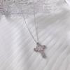 Cross Europe S625 Sterling Silver Women's Necklace, Luxurious Diamond Cross Pendant, Fashionable Clavicle Chain.