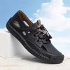 Fashion Fashion Summer New Hollow Out Walking Shoes Non-slip Casual Loafers Comfortable Men Sandalias 2025 New Casual Leather Men Flats