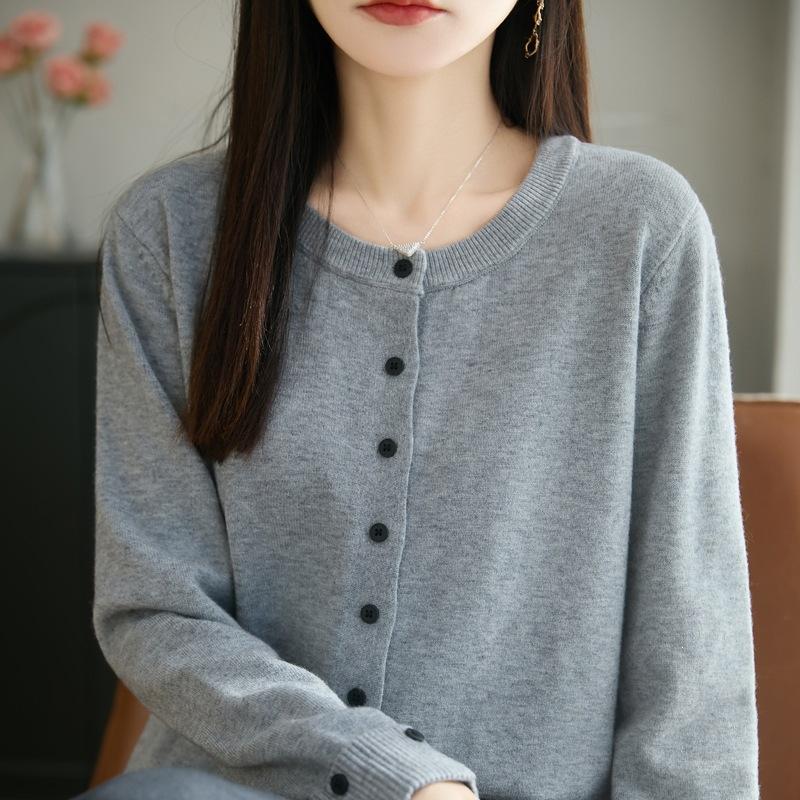 Women S Cotton Knit Cardigan Autumn Winter Warm Casual Sweater