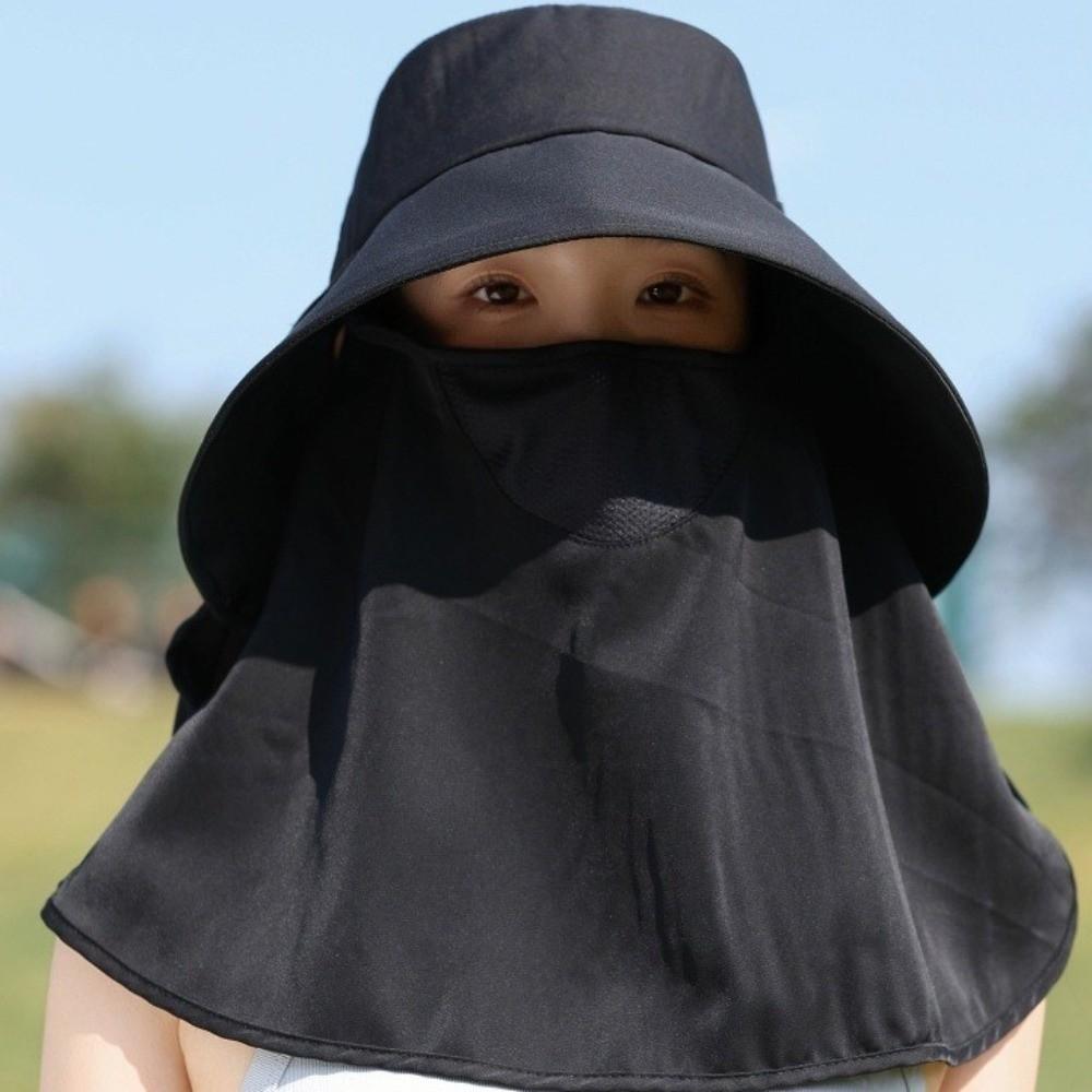 Wide Brim Sunscreen Fisherman Hat Breathable Neck Flap Hat Sunscreen Cap Sunshade Sun Hat  Beach