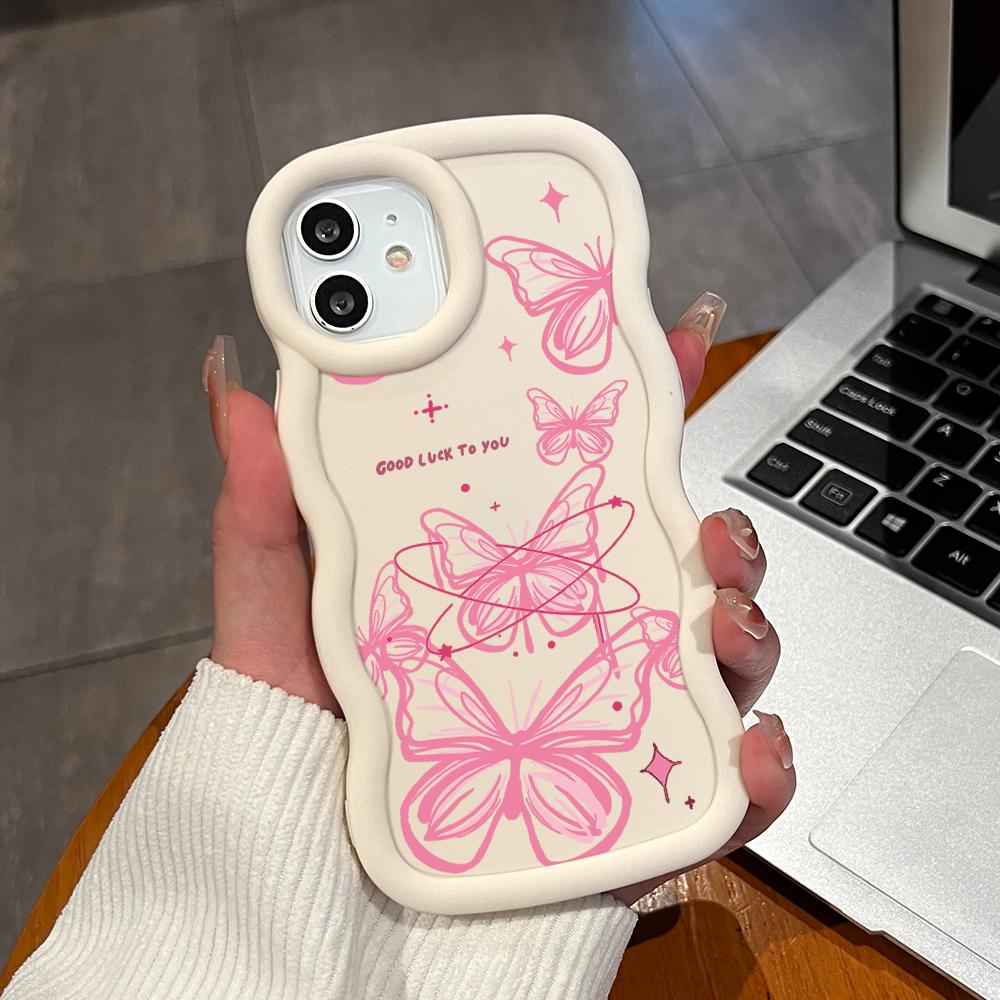 Big Wave Edge Soft Silicone Material Macaron Phone Case Shockproof Protective Rubber Casing for OPPO Reno Realme Infinix Tecno