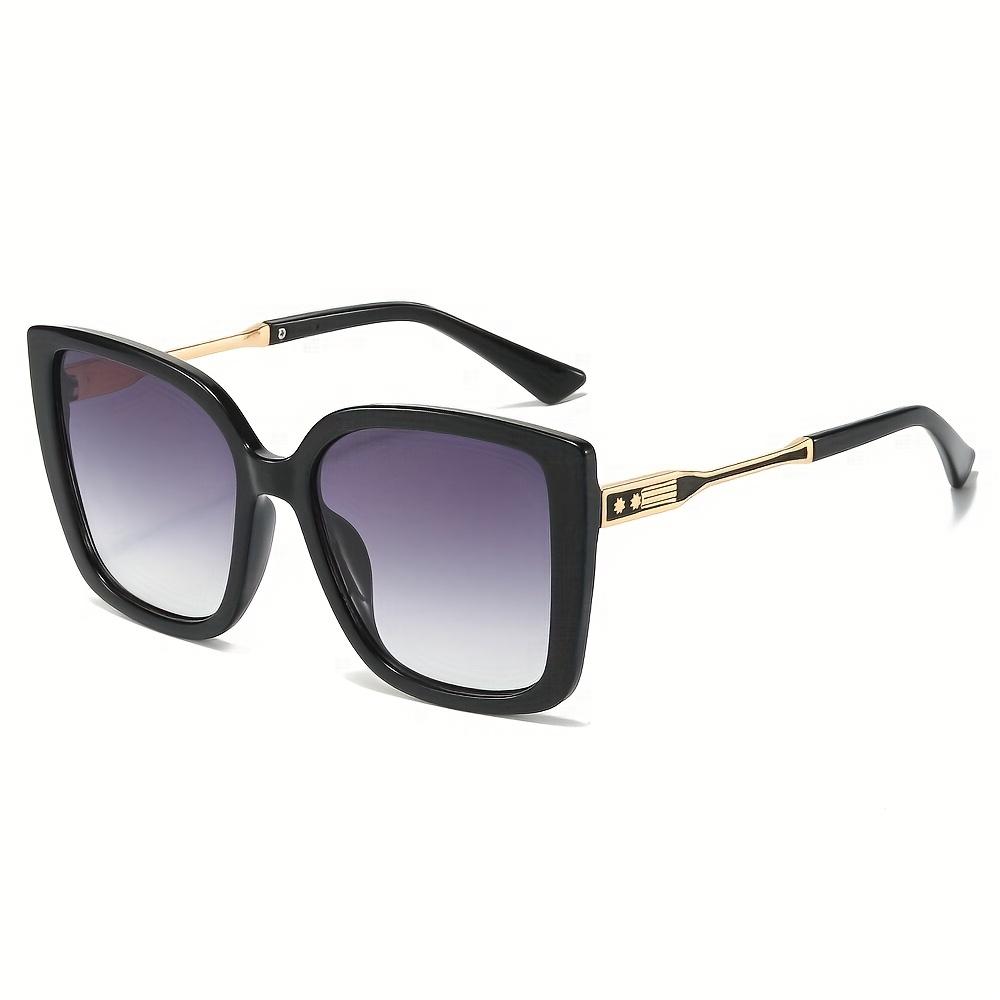 Large Gradient Square Women Sunglasses Stylish Anti Glare Driving Glasses with Metal Hinges Fashion Accessory