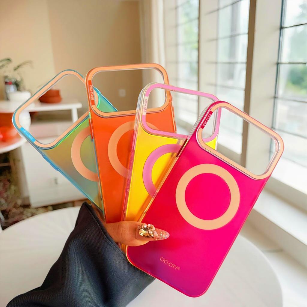 or Magsafe Dopamine Translucent Phone Case For iPhone 17 16 15 Pro Max 14 13 17 Air Magnetic Wireless Charging Gradient Cover