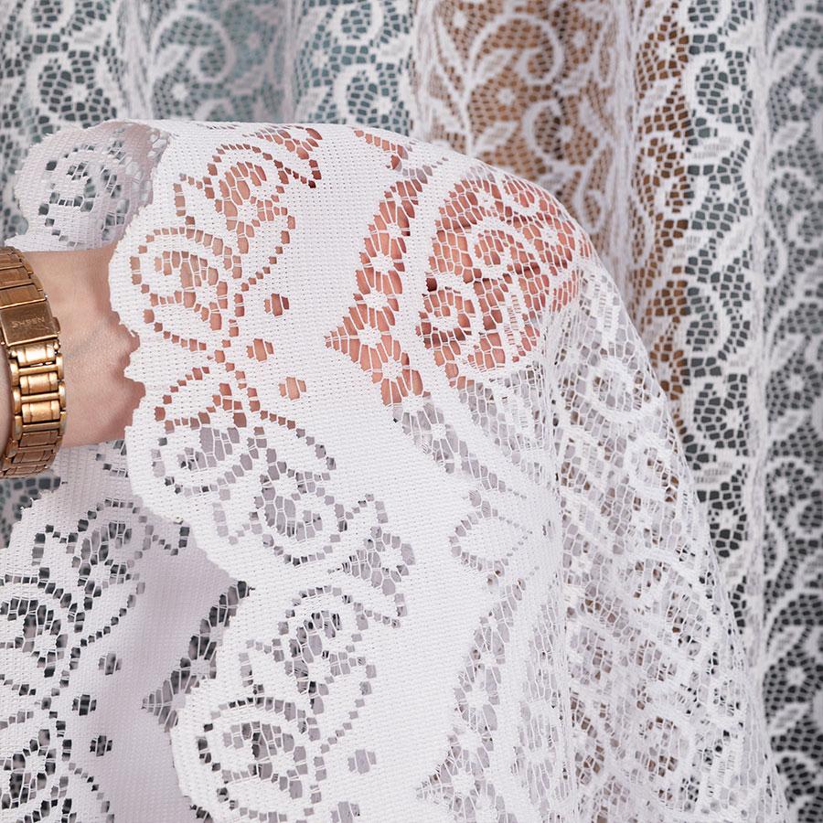 BOGUMIŁA - Ready-made Jacquard Curtain with a Straight Hem - 300x250 Cm - White