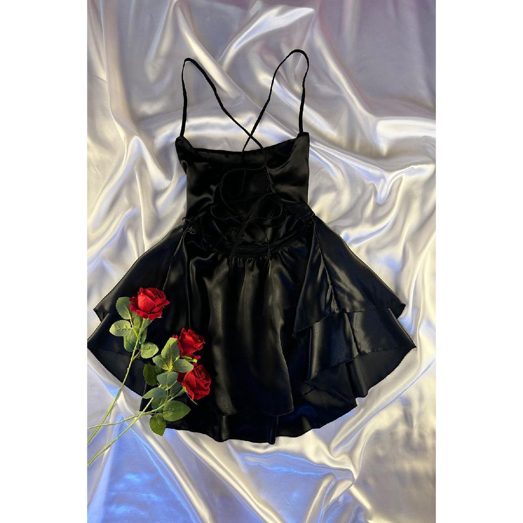 New Year's Special Double Layered Backless Red Dress