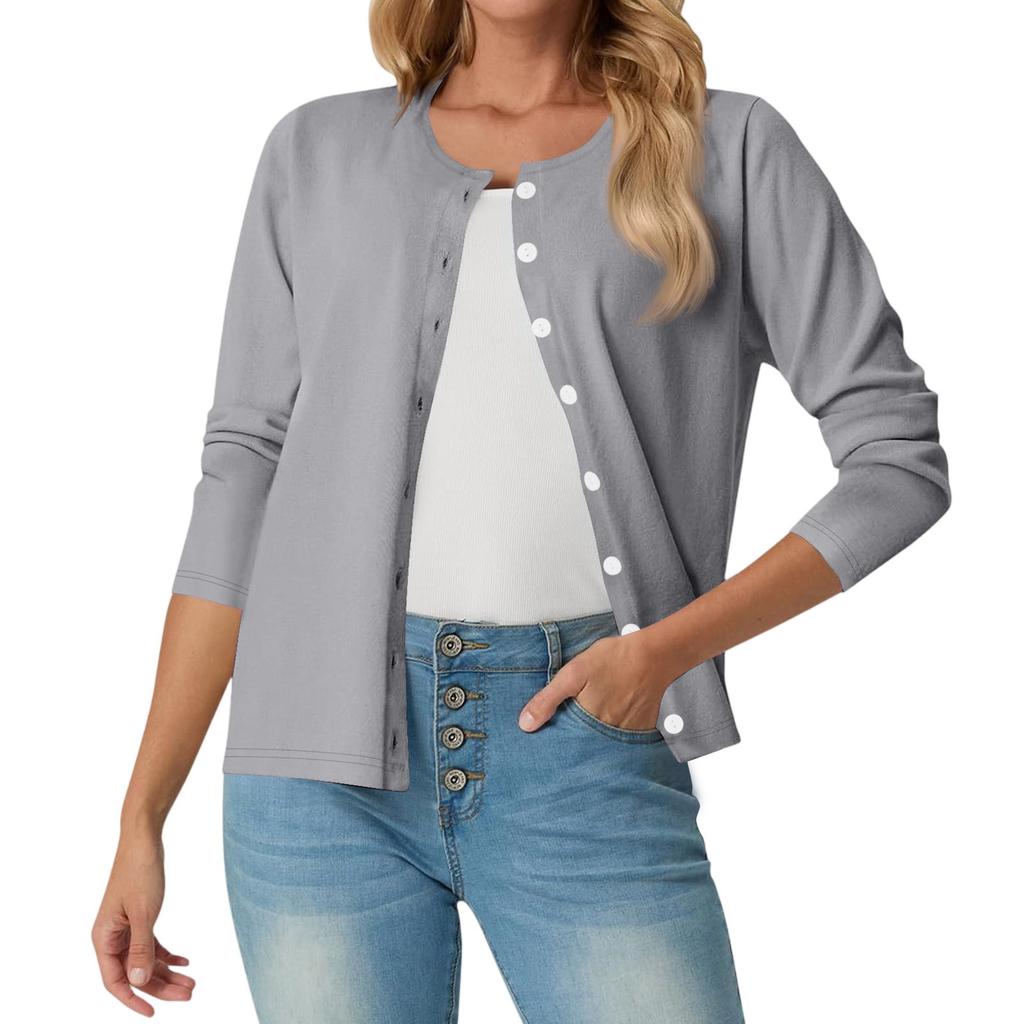 Women's Fashion Casual Comfortable Solid Color Cardigan Jacket