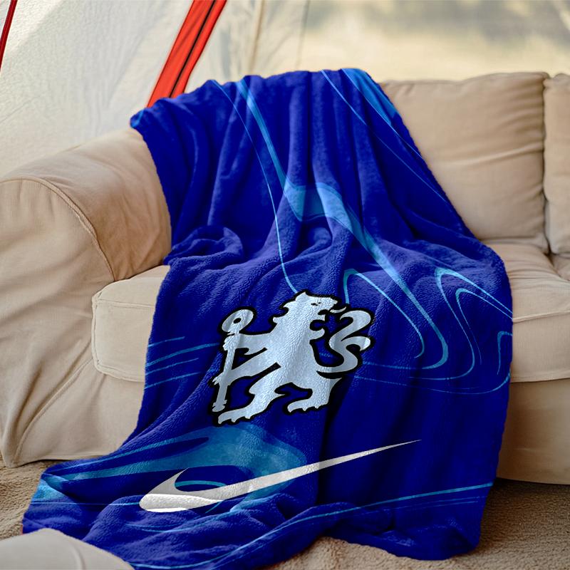 1pc Comfortable Home Print Throw Blanket, Chelsea FC Blanket For Bed and Sofa Use, Special Present For Family