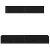 Wall Mounted TV Cabinet Set 4 pcs Black Oak Wood Based Panel