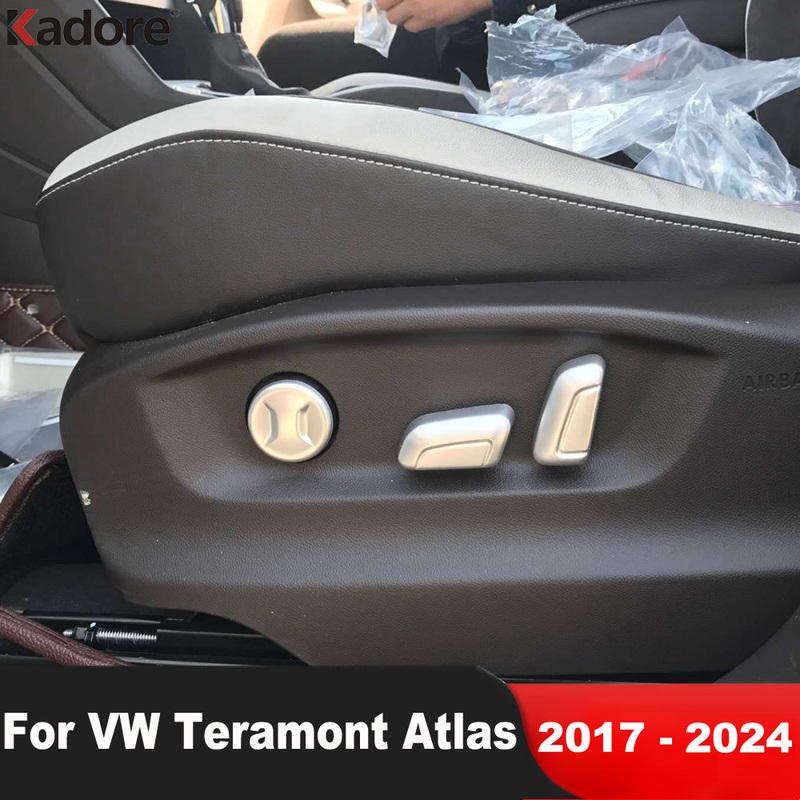 Car Seat Adjustment Switch Knob Button Cover Trim For Volkswagen VW Teramont Atlas 2017- 2024 Matte Interior Accessories