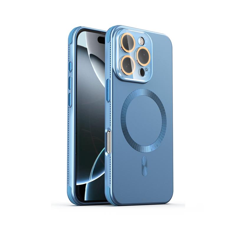 For Magsafe Magnetic Wireless Charging Luxury Solid Color Plating Phone Case For iPhone 16 Pro Max 14 13 15 Pro Max Back Cover