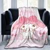 1pc My Melody Cute Pink Bow Wallpaper Blanket, Seasonal Home Decorative Throw for Room, Gift Idea for Friend, Living Room, Travel, Camping, Car Blanke