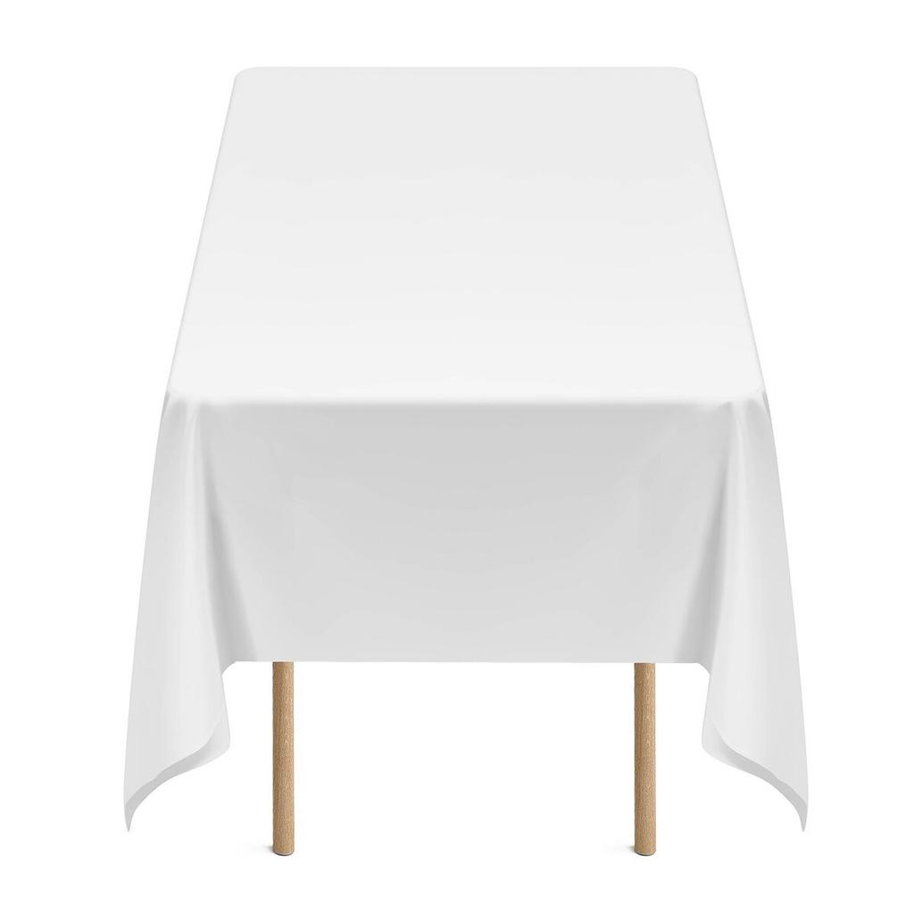 White Tablecloths for Rectangle Tables, 6 Pack, 60 X 102 Inches, Reusable and Machine Washable Table Clothes, Wrinkle-Resistant Polyester Fabric Table