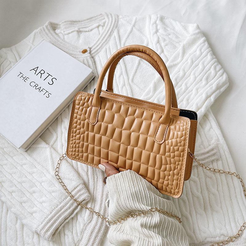 Yankee Color Collision Retro Small Square Bag, New Fashion Simple Fashion Chain Shoulder Crossbody Handbag