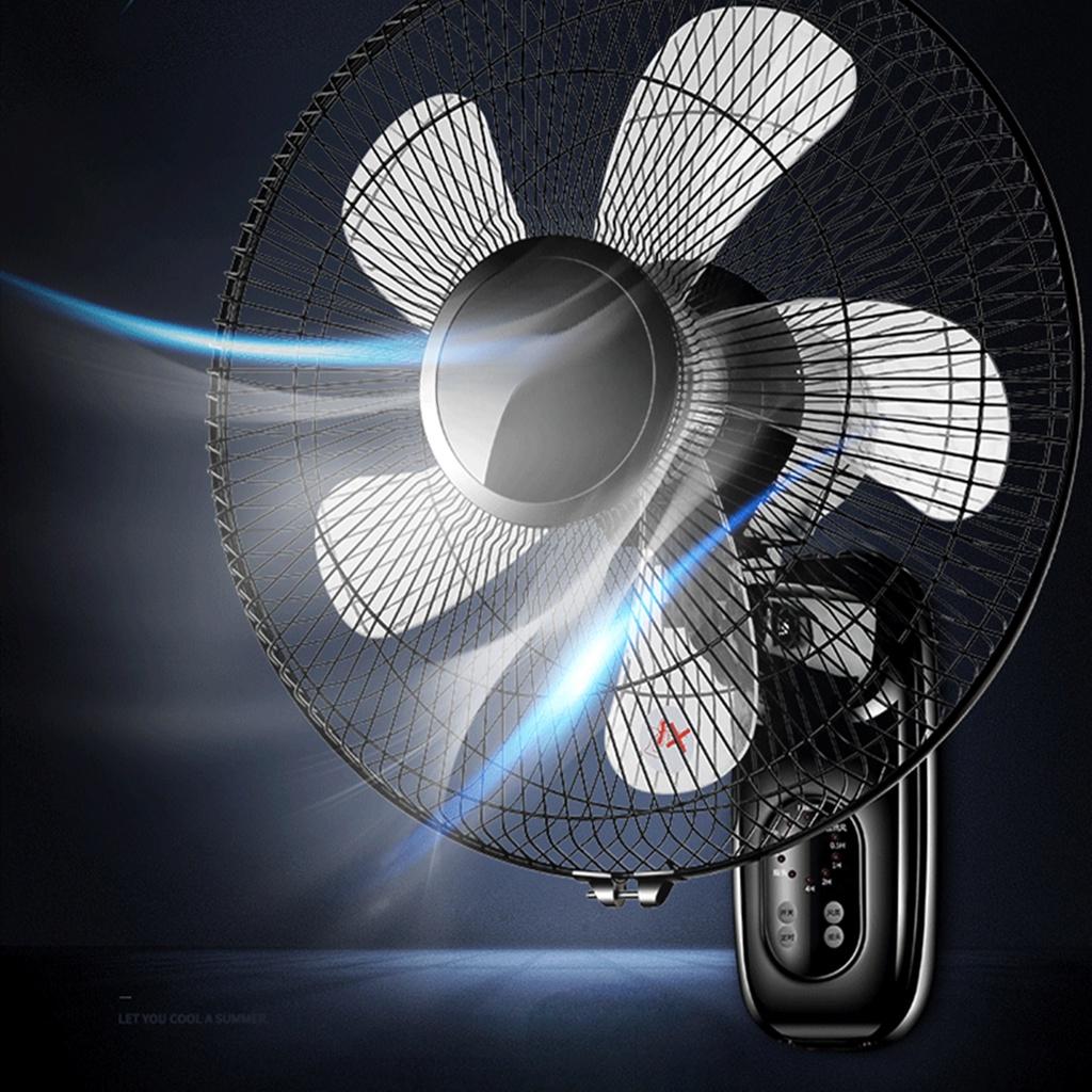 60W Remote Control Electric Fan Oscillating Wall Mounted Fan Home Restaurant 3 Gears Adjustable Industrial Air Cooling Fan 220V