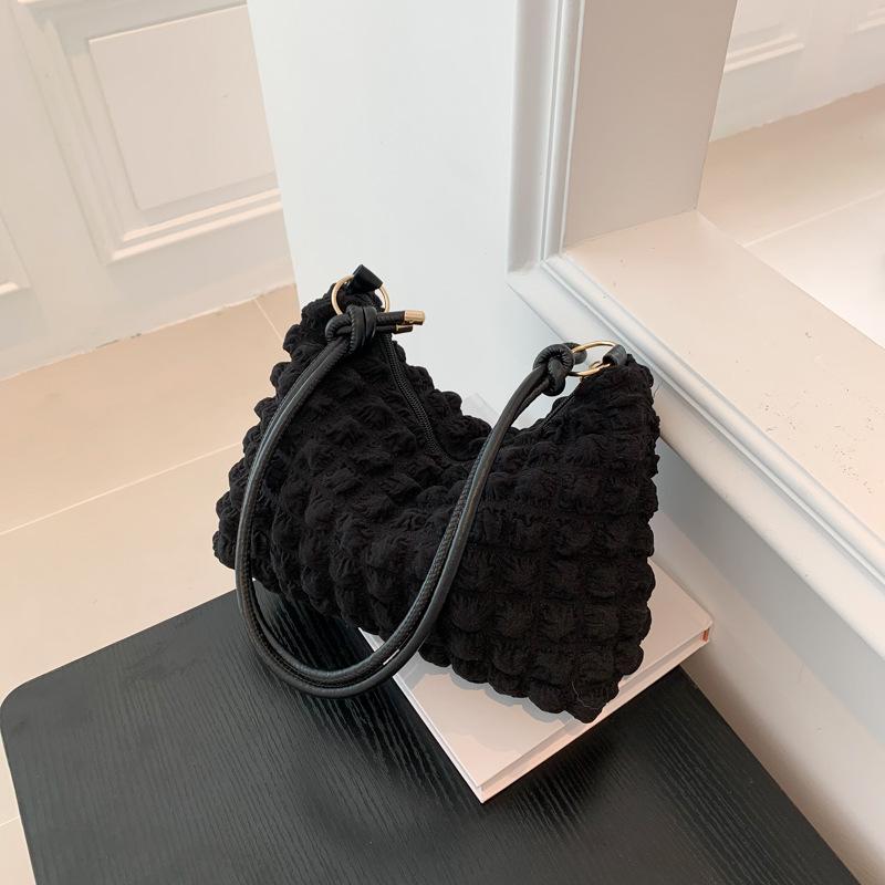 Women'S Simple Temperament Gentle Wrinkled Underarm Bag Women'S Spring Shoulder Messenger Bag Small Square Bag