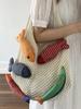 Casual Knitted Shoulder Bag With Spacious Design And Inner Card Pocket For Work And Travel