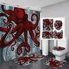 Ocean Monster Octopus Print Shower Curtain Set Waterproof Bathroom Curtain Set With Rugs Toilet Cover Mat For Bathroom Decor