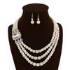 Rhinestone Bridal Accessory Embellished Pearl Necklace For Wedding Decor Dress