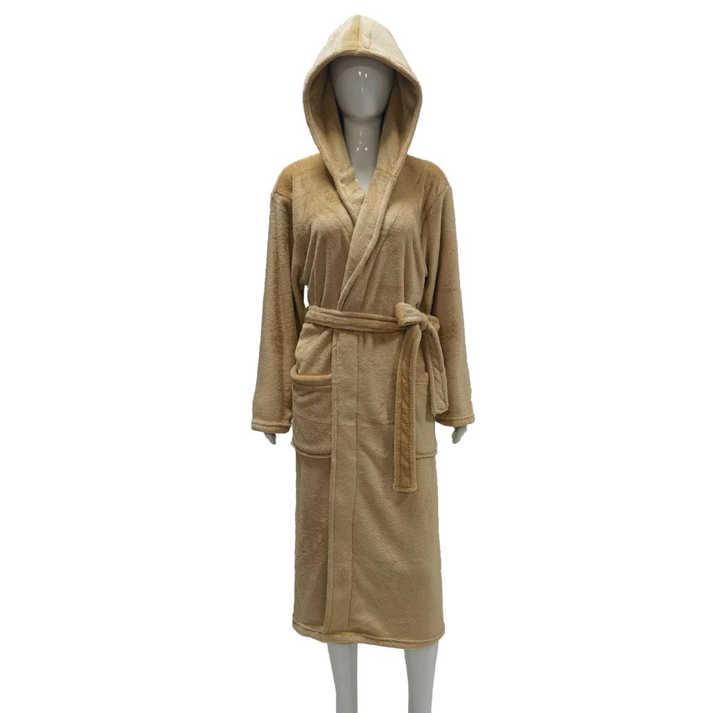 Couples' Casual Flannel Hooded Bathrobe Pajamas
