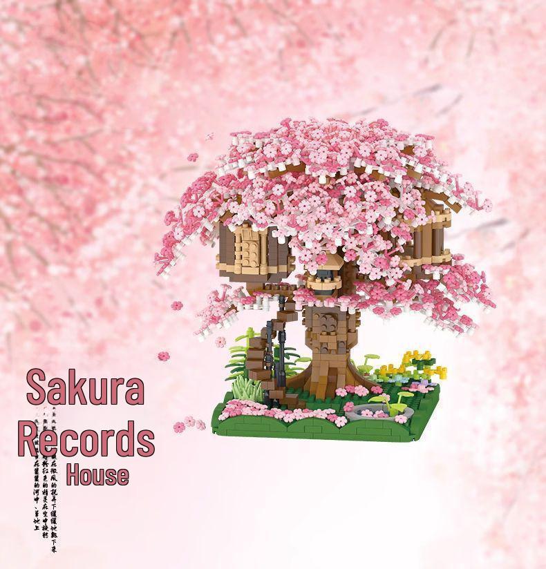 Compatible Purple Cherry Blossom Tree House for Lego with Castle Bouquet, Assembly Toys for Kids, Gift & Exquisite Ornament