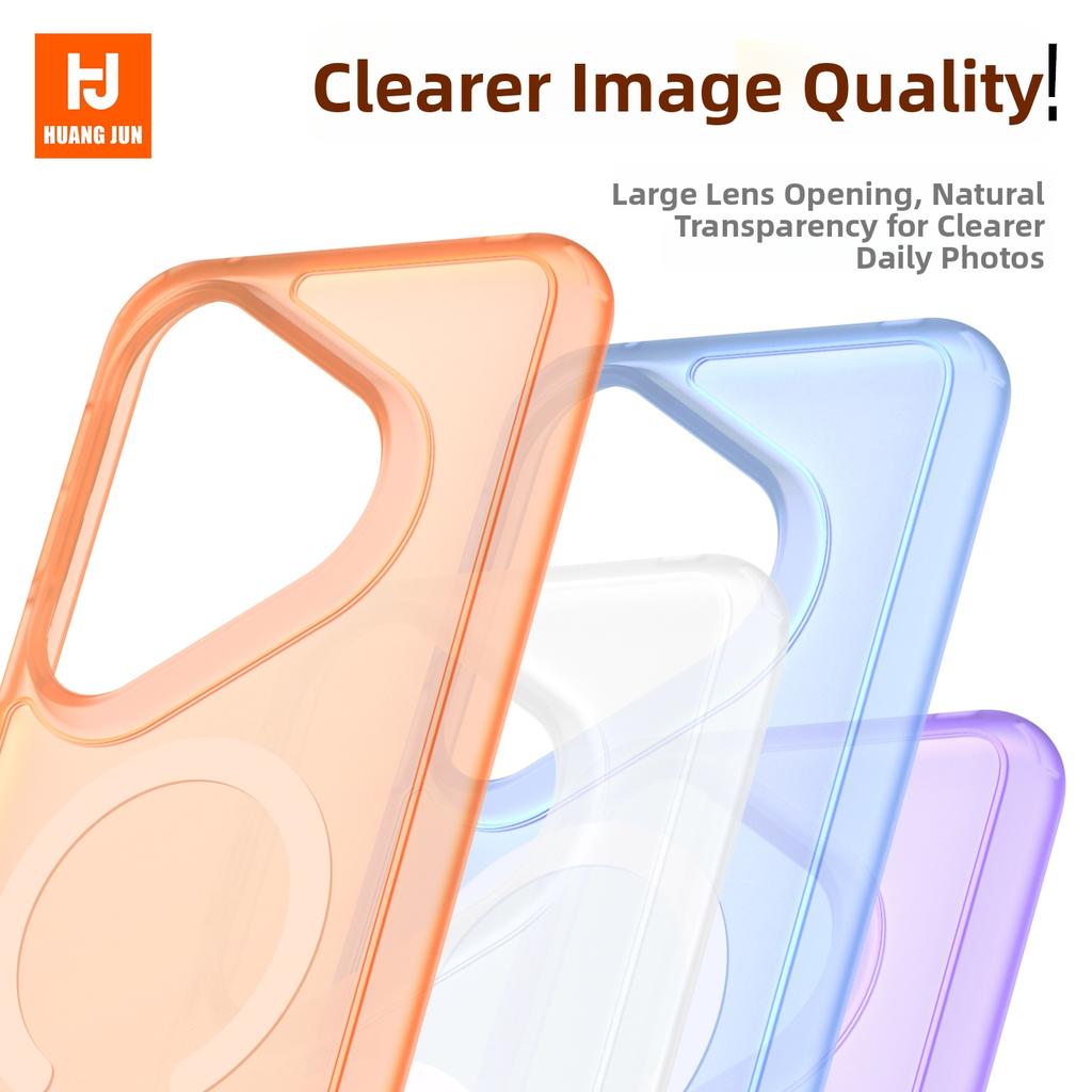 Full-coverage Transparent Magnetic Case for Huawei Pura 80 90 Pro Max 70 Ultra Supports Wireless Charging for Magsafe Cover