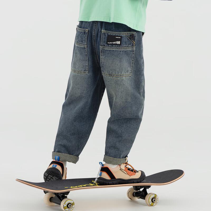 Duoduoja Boy s Loose Fit Straight-Leg Denim Jeans 160