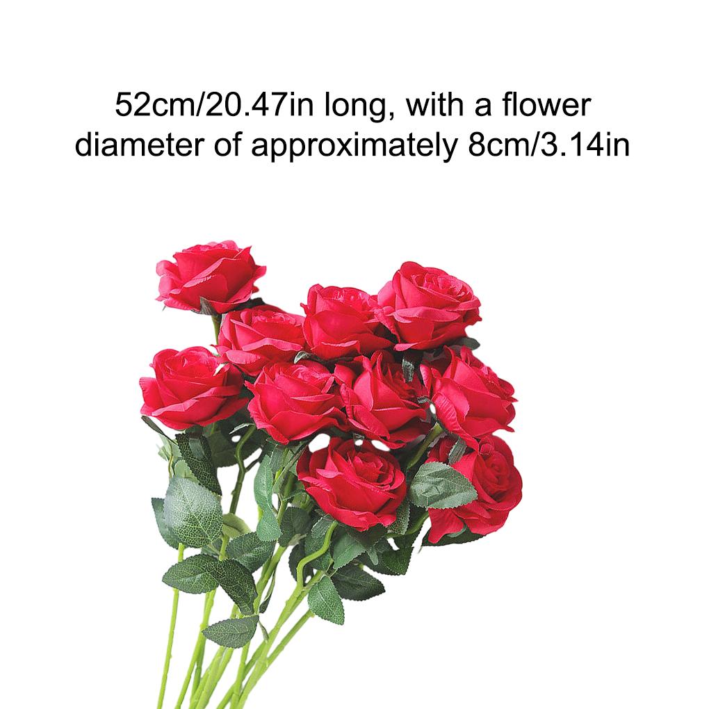 10piece Realistic Artificial Flowers For Home Decoration - Vivid Roses Complement Any Space Artificial Flowers In Vase