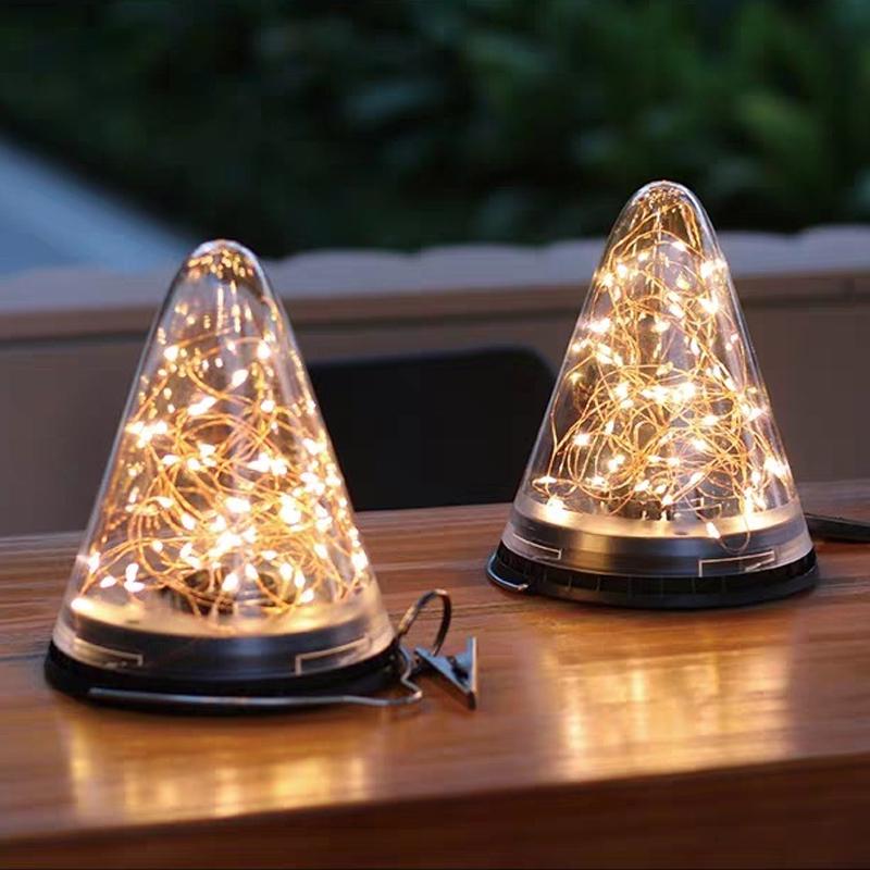 

Светодиодные ночные огни на солнечной энергии, дерево, конусообразная алмазная лампа для дома, сада, двора, украшения лужайки