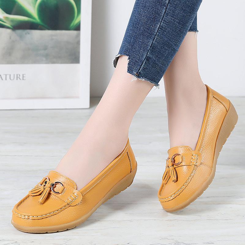 Summer Soft Wedge Leather Shoes for Middle-Aged and Elderly Women – Breathable Design
