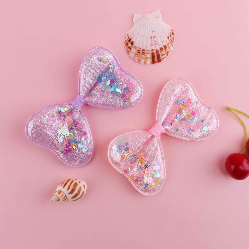 Sequined Transparent Bow Hair Accessories - DIY Colorful Headdress Embellishments