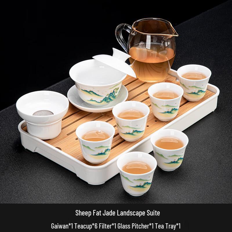

Mutton Fat Jade Porcelain Gongfu Tea Set