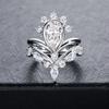 925 Sterling Silver 3 Carat Moissanite V-Shaped Engagement Ring Set, Light Luxury Women’s Wedding Band.