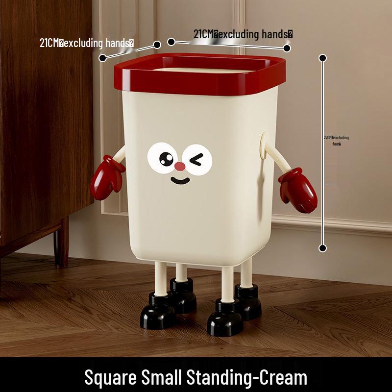 High-Capacity Cute Trash Can with Lid for Kitchen, Bedroom, Bathroom, and Living Room
