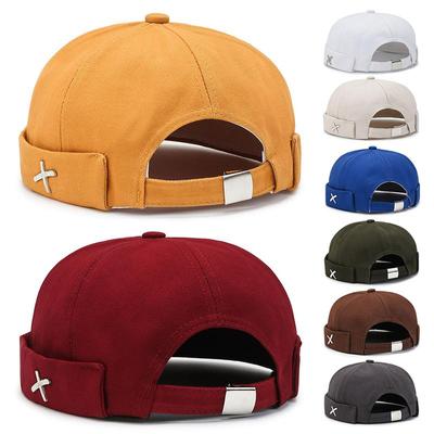 Vintage Dome Hat Mens Melon Beanie Cap Solid Color Docker Hat Unisex Adjustable Winter Hat for Women Men Bonnet Beanies