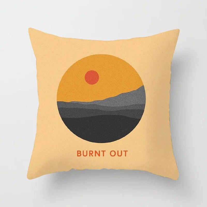 Hot Sale Modern Morandi Color Sofa Cushion Cover Home Nordic Abstract Mountain Moon Sun Geometric Pillow