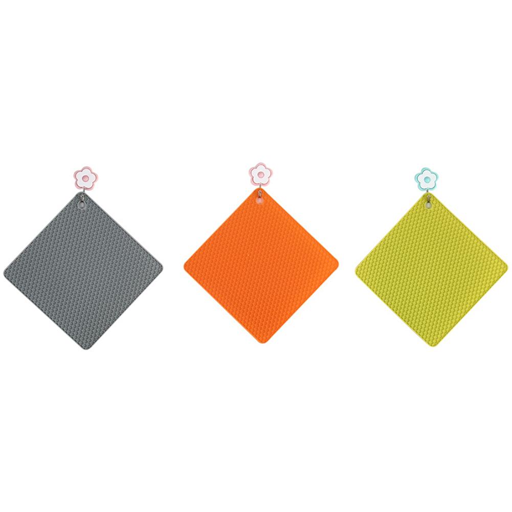 High Temperature Resistant Thermal Insulation Square Honeycomb Silicone Pot Mat 7.2 x 7.2 x 0.2in