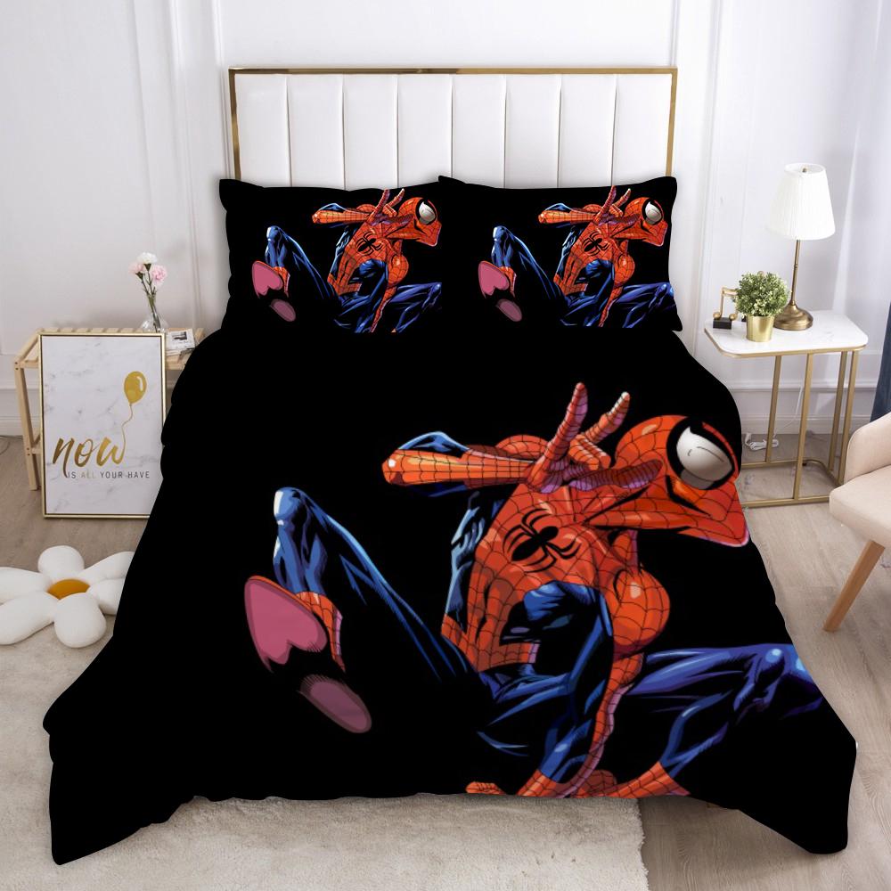 Marvel Comics Spider Man Anime Povlečení Přikrývka 1009 Polyester Vhodné Pro Děti I Dospělé 3dílná Sada