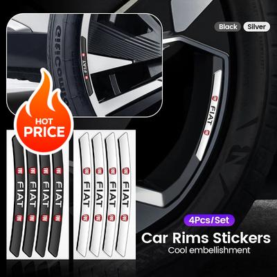 Aluminum Auto Racing Car Wheel Hub Sticker Rim Decal Badge For FIAT Abarth 500 Panda Bravo Punto Tipo Linea Ducato Accessories