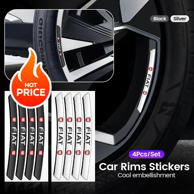 Aluminum Auto Racing Car Wheel Hub Sticker Rim Decal Badge For FIAT Abarth 500 Panda Bravo Punto Tipo Linea Ducato Accessories