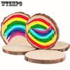 10pcs Wood Slices 3.5-4 Inch Craft Wood Kit Circles Crafts Christmas Ornaments DIY Crafts with Bark for Crafts Rustic Wedding Decoration