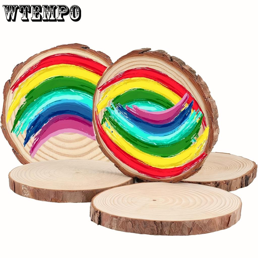 10pcs Wood Slices 3.5-4 Inch Craft Wood Kit Circles Crafts Christmas Ornaments DIY Crafts with Bark for Crafts Rustic Wedding Decoration