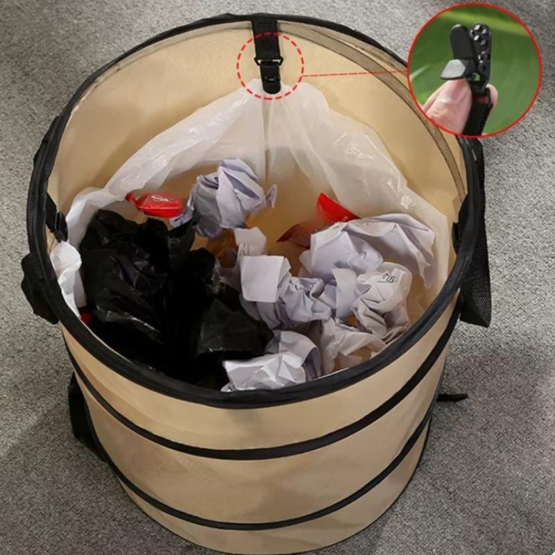 Picnic portable outdoor waterproof foldable trash can with clip, travel camp ash box trash can, trash can waste container
