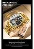 BINBOND Men's Luminous Trendy Tourbillon Steel Band Watch with Decorative Three Dials and Six Hands.