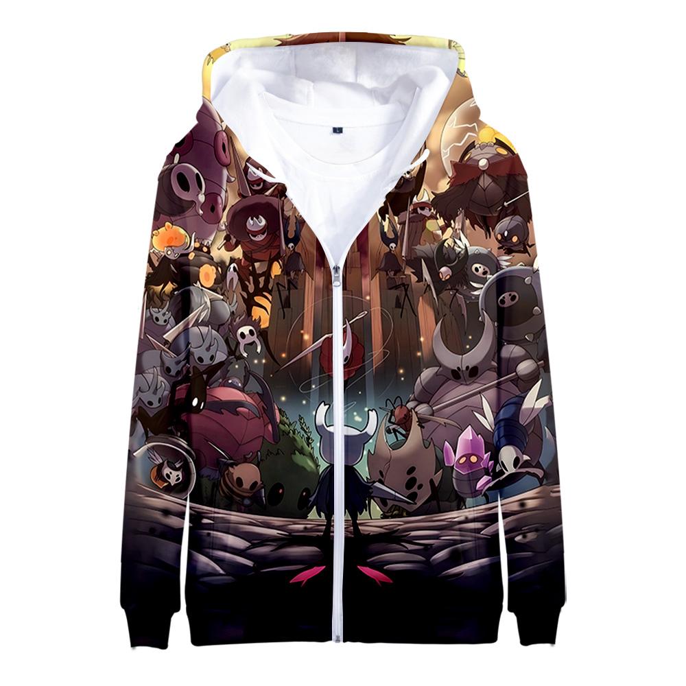 Hollow Knight Silksong Printed Women Men's Jackets Hooded Coats Casual Zipper Sweatshirts Male Tracksuit Fashion Jacket Mens Clothing Outerwear