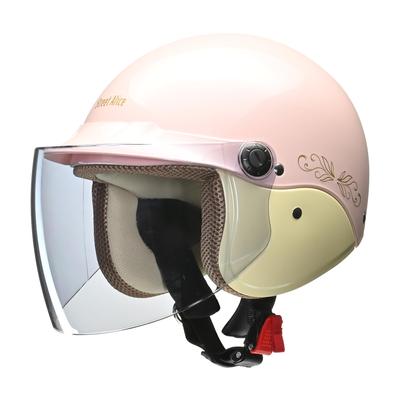 Casque moto LEAD Street Alice Pearl Pink taille unique Semi-Jet QJ-3 -