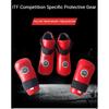 Taekwondo Red/Blue ITF Taekwondo PU Leather Gloves Foot Guard Ankle Gloves Martial Arts Karate Training Protector Equipment