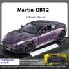 1/32 Scale Aston Martin DB12 GT Super Sports Car Alloy Diecast Metal Model Car Sound & Light Holiday Gift with Kid Children's Toy Car