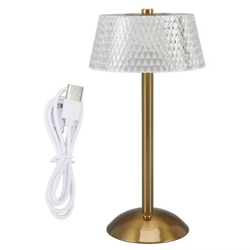 Acrylic Table Lamp Stepless Room Atmosphere Light LED Night Light European USB Charging Touch Dimming Table Lamp Coffee/Bar/Hotel/Bedroom Decorative