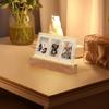 Rechargeable Glowing Acrylic Frame for 3Inch Snapshots, Triples Window, Photo Frame Stylish Desk Photo Display Stand